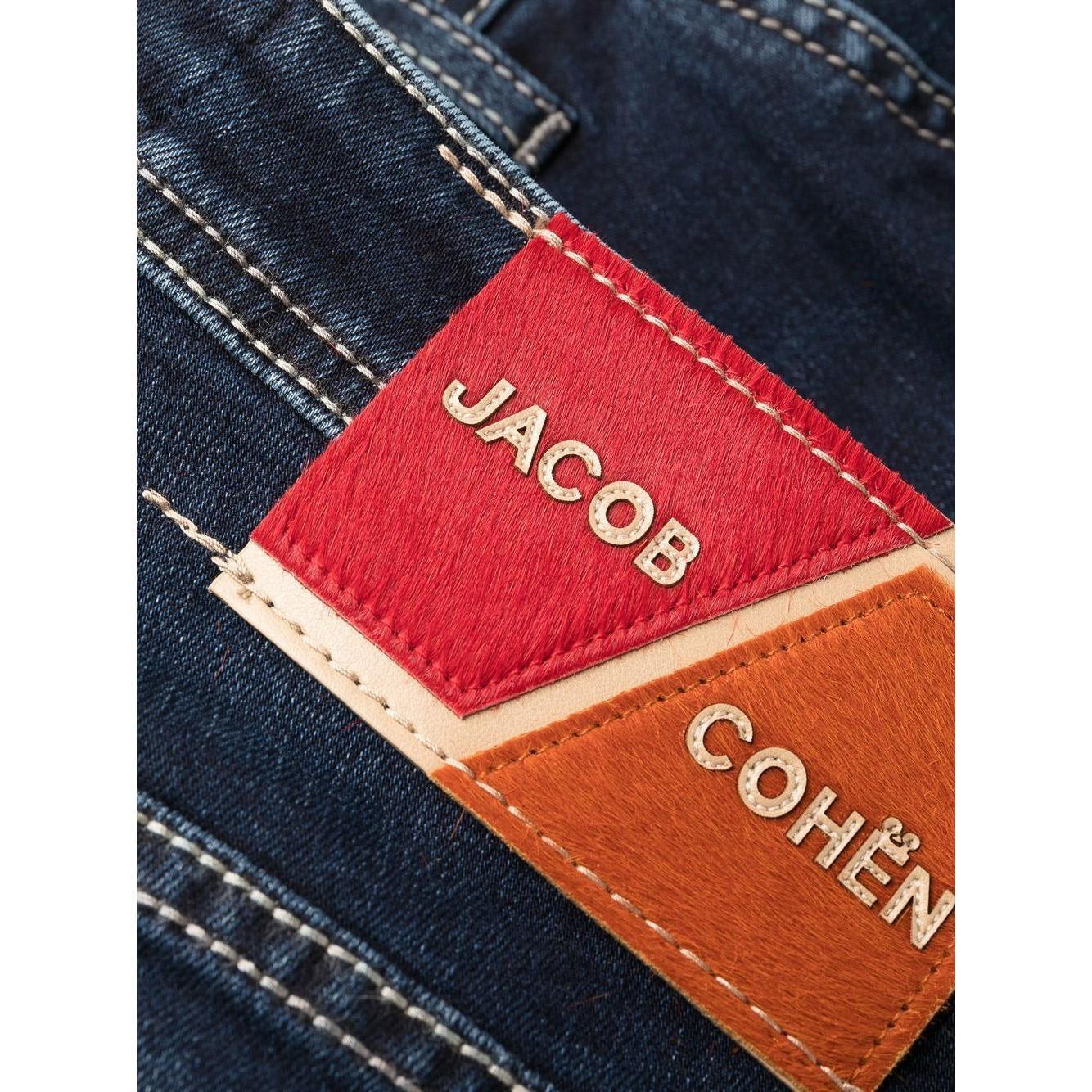 Jacob Cohen Elegant Blue Denim with Suede Accent JA-9489-IT40 | M