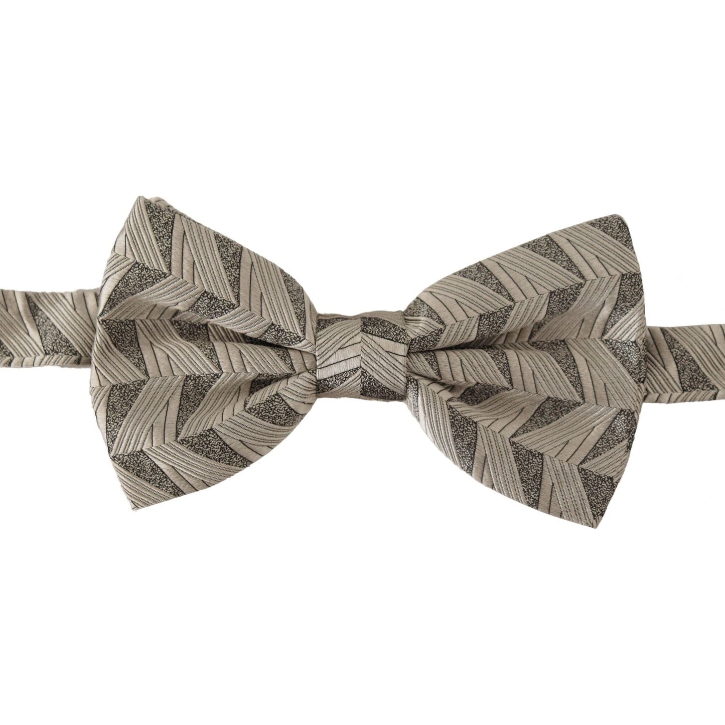 Dolce & Gabbana Gray 100% Silk Adjustable Neck Papillon Bow Tie FT3557