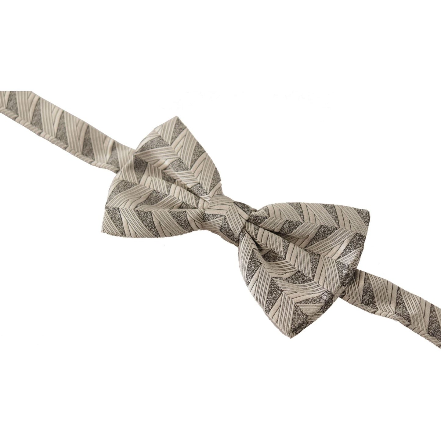 Dolce & Gabbana Gray 100% Silk Adjustable Neck Papillon Bow Tie FT3557