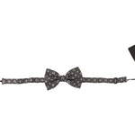 Dolce & Gabbana Black white 100% Silk Adjustable Neck Papillon Tie FT3574