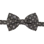 Dolce & Gabbana Black white 100% Silk Adjustable Neck Papillon Tie FT3574