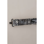 Dolce & Gabbana Black white 100% Silk Adjustable Neck Papillon Tie FT3574