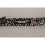 Dolce & Gabbana Black white 100% Silk Adjustable Neck Papillon Tie FT3586