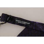 Dolce & Gabbana Blue Geometric Silk Adjustable Neck Papillon Tie FT3594