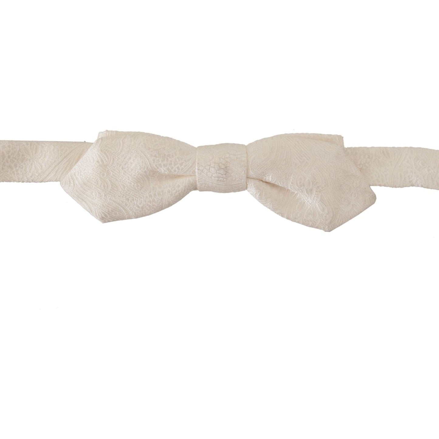 Dolce & Gabbana White 100% Silk Slim Adjustable Neck Papillon Tie FT3606