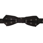 Dolce & Gabbana Black White Polka Dot 100% Silk Neck Papillon Tie FT3615