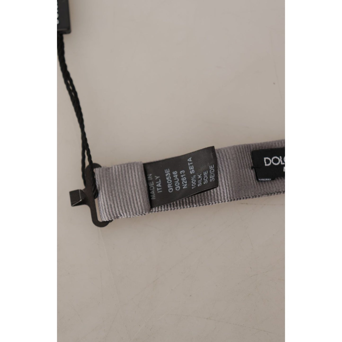 Dolce & Gabbana Gray 100% Silk Adjustable Neck Papillon Tie FT3642