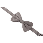 Dolce & Gabbana Gray 100% Silk Adjustable Neck Papillon Tie FT3642