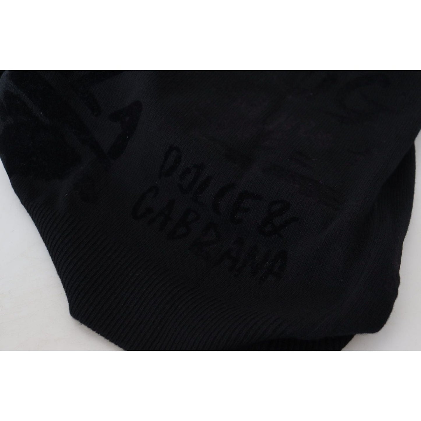 Dolce & Gabbana Black Wool Logo Pattern Crewneck Pullover Sweater TSH83110- 44