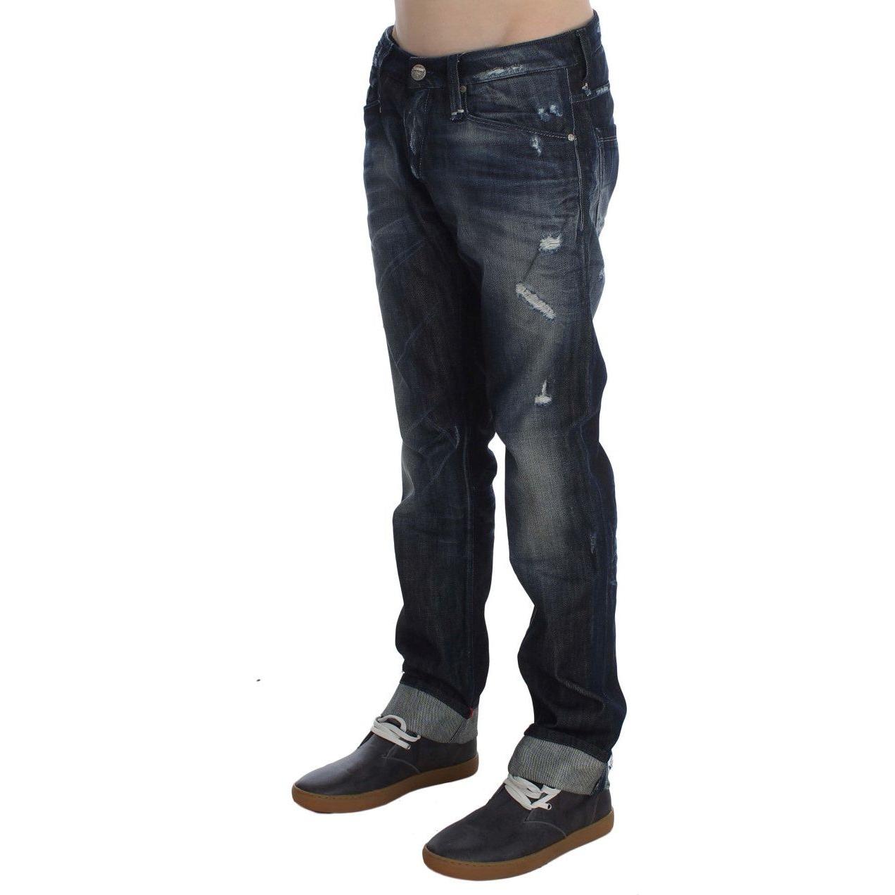 Acht Blue Cotton Regular Straight Fit Jeans SIG30482-1