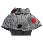 Dolce & Gabbana Silver Sequined Floral Weasel Fur Shoulder Scarf Wrap MS780-3