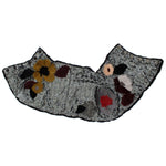 Dolce & Gabbana Silver Sequined Floral Weasel Fur Shoulder Scarf Wrap MS780-3