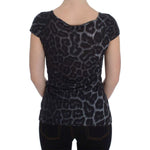 Cavalli Gray Leopard Modal T-Shirt Blouse Top SIG32481-2