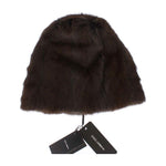 Dolce & Gabbana Luxurious Brown Weasel Fur Beanie Beanie Hat Dolce & Gabbana Black