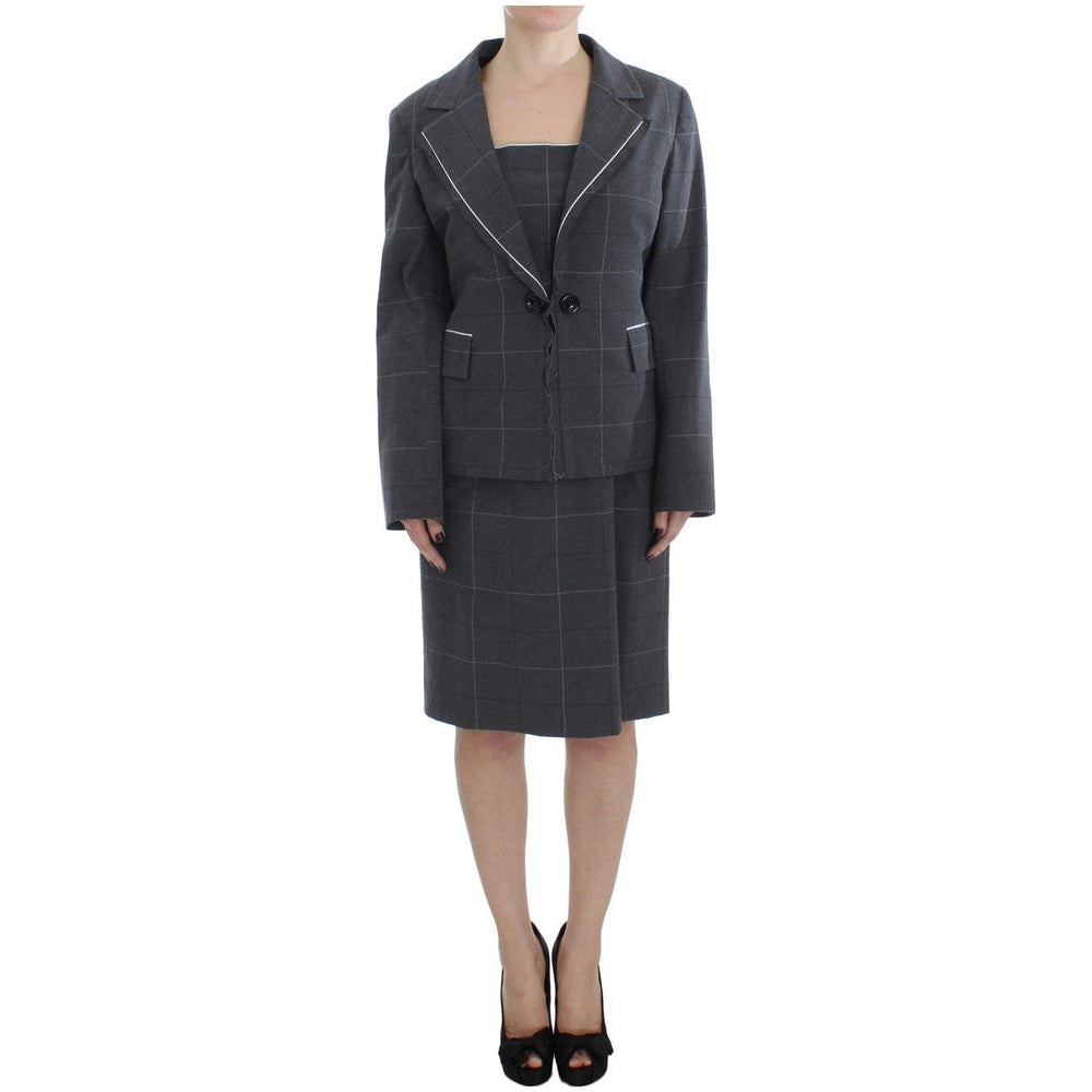 BENCIVENGA Gray Stretch Sheath Dress Suit Set SIG30900-1