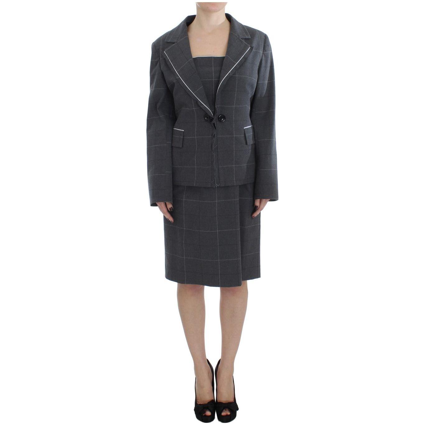 BENCIVENGA Gray Stretch Sheath Dress Suit Set SIG30900-1