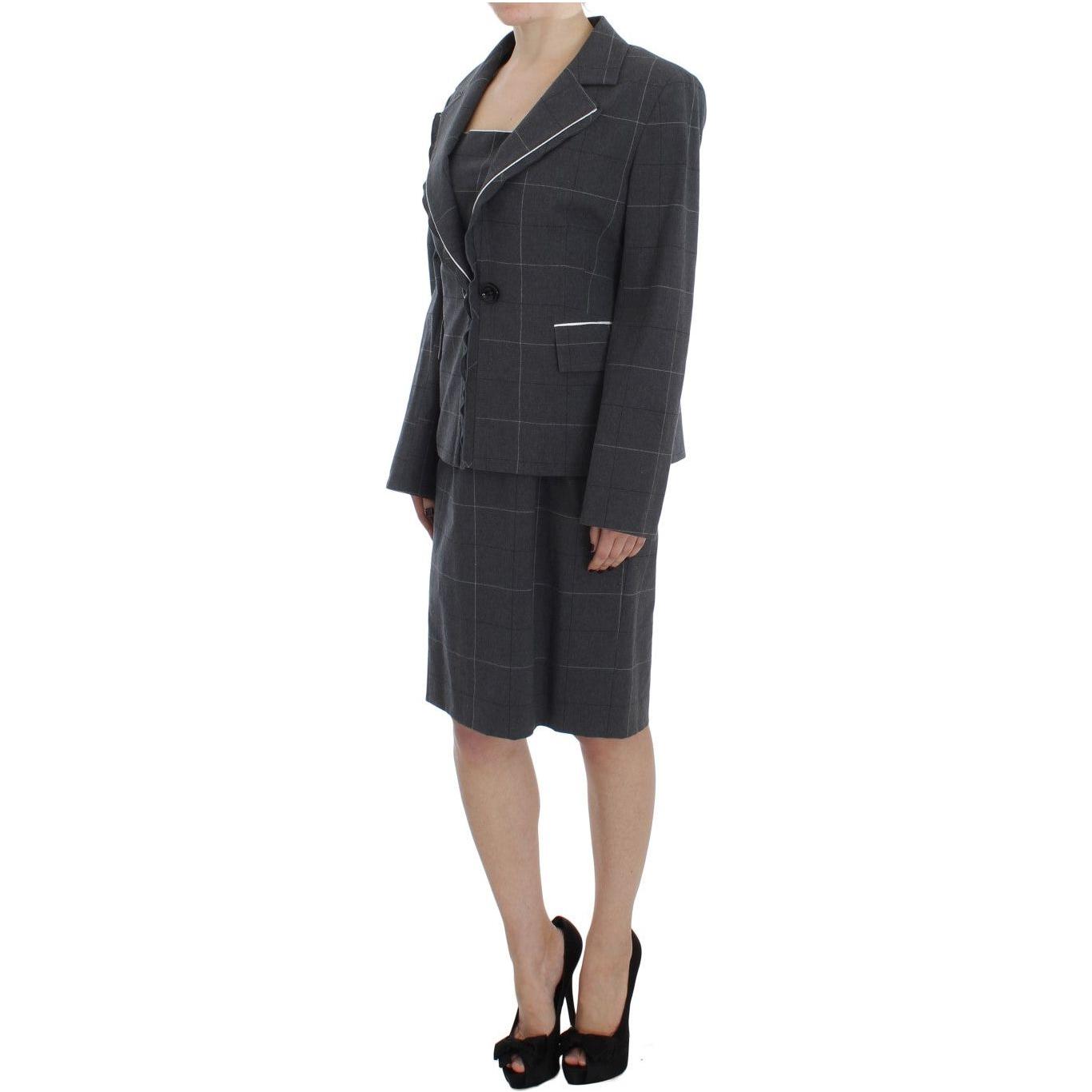 BENCIVENGA Gray Stretch Sheath Dress Suit Set SIG30900-1