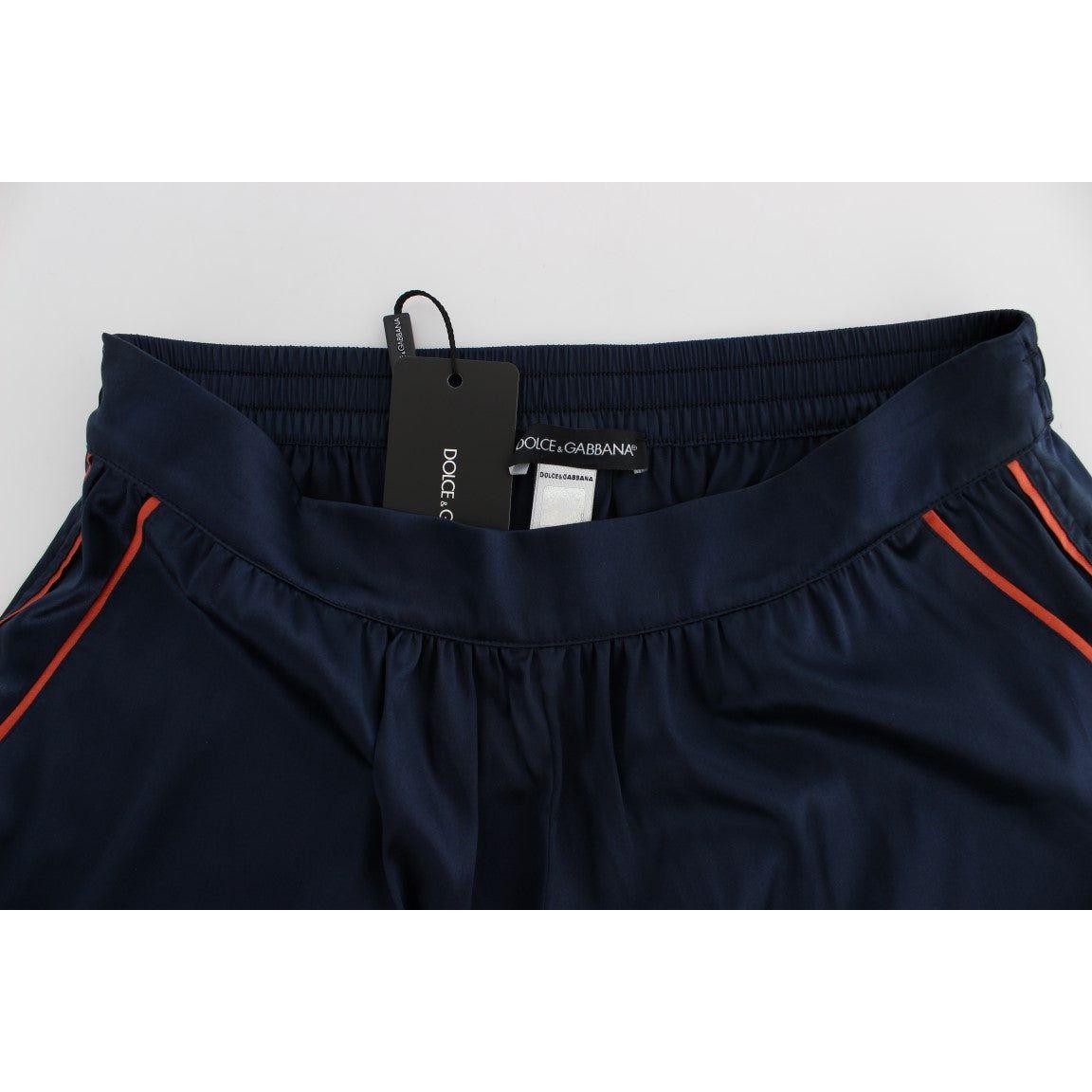 Dolce & Gabbana Blue Silk Stretch Sleepwear Shorts SIG30713-1