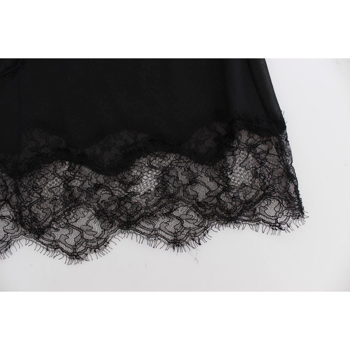 Dolce & Gabbana Black Silk Floral Lace Lingerie Top SIG30814-1