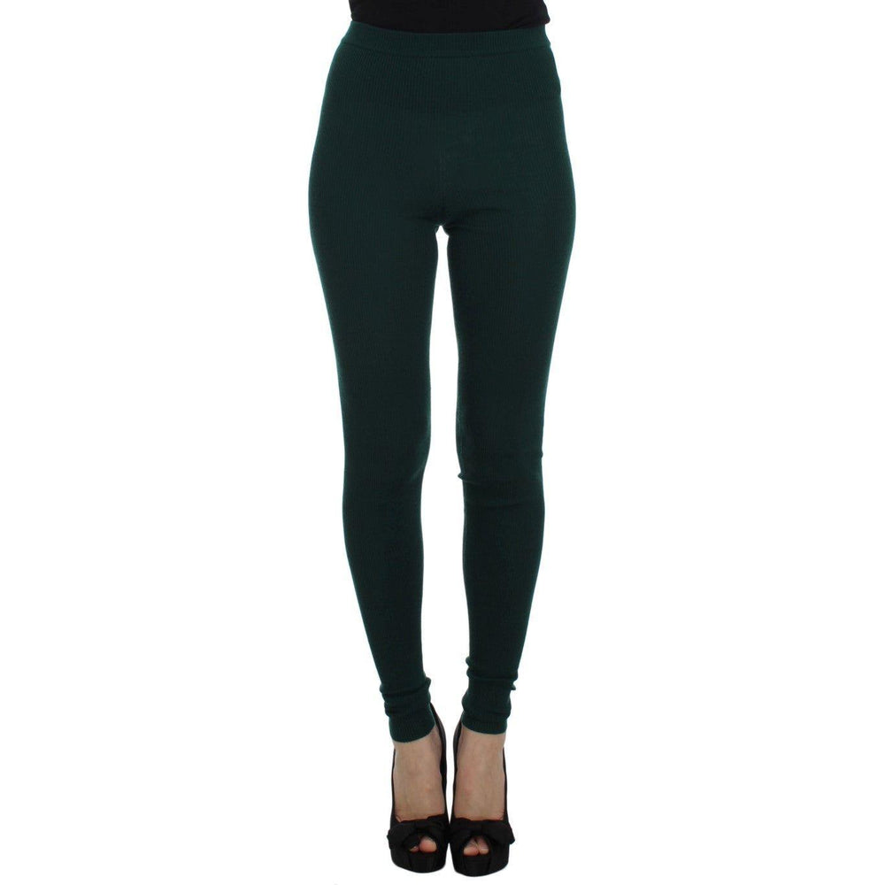 Dolce & Gabbana Green Cashmere Stretch Tights Pants SIG30807-3