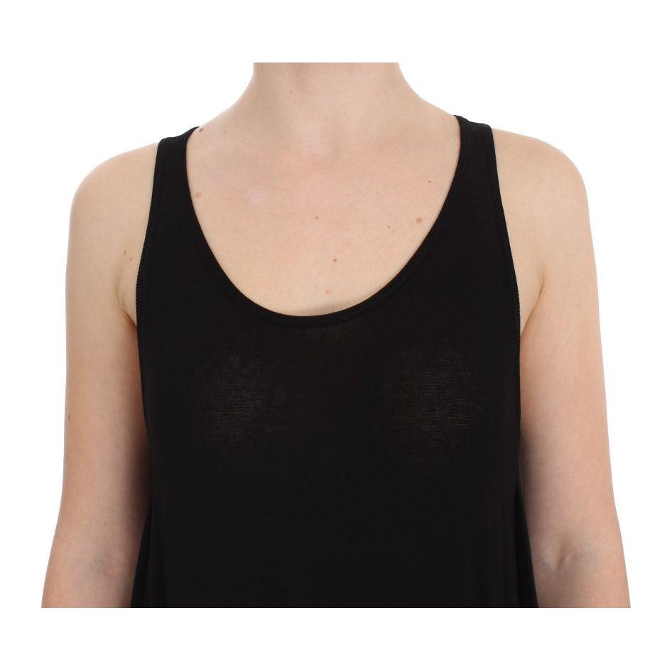 PLEIN SUD Black Stretch Sleeveless Blouse SIG30983-2