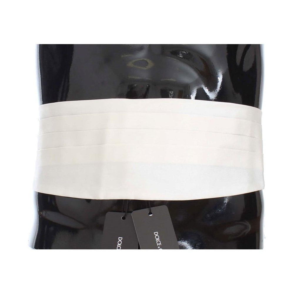 Dolce & Gabbana Exclusive White Silk Cummerbund Dolce & Gabbana Dark Slate Gray