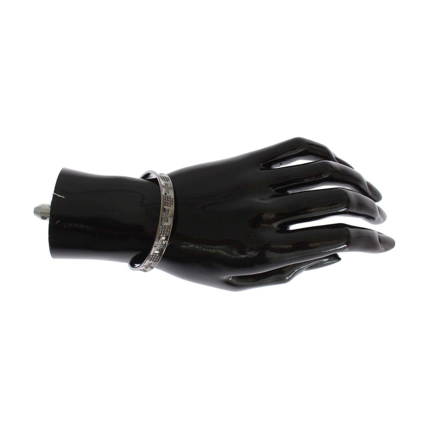 Nialaya Gray Rhodium 925 Silver Bangle Bracelet LN343-2