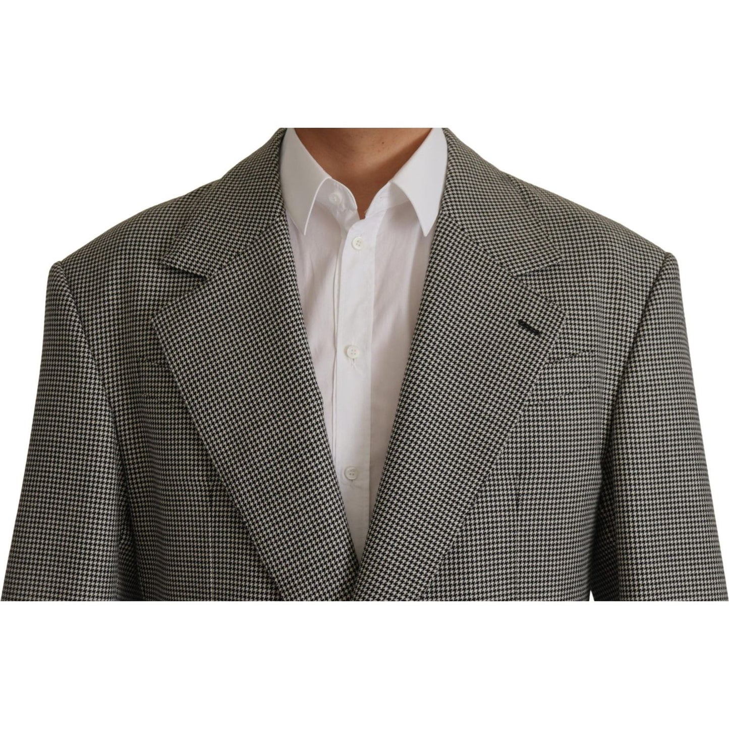 Dolce & Gabbana Gray Checkered Single Breasted Jacket Blazer JKT3377- 48