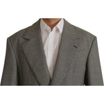 Dolce & Gabbana Gray Checkered Single Breasted Jacket Blazer JKT3377- 48
