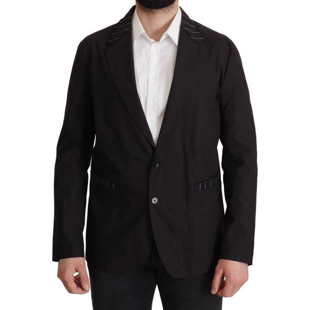 Dolce & Gabbana Black Cotton Single Breasted Blazer Jacket JKT3414- 52