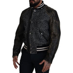 Dolce & Gabbana Black Houndstooth Polyester Bomber Jacket JKT3333- 52