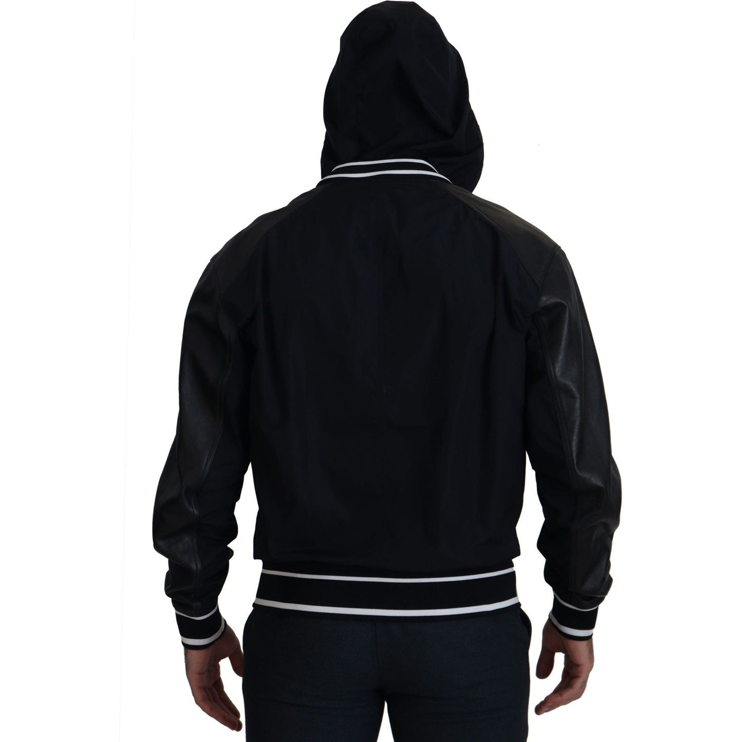 Dolce & Gabbana Black Polyester Hooded Blouson Coat Jacket JKT3339- 50