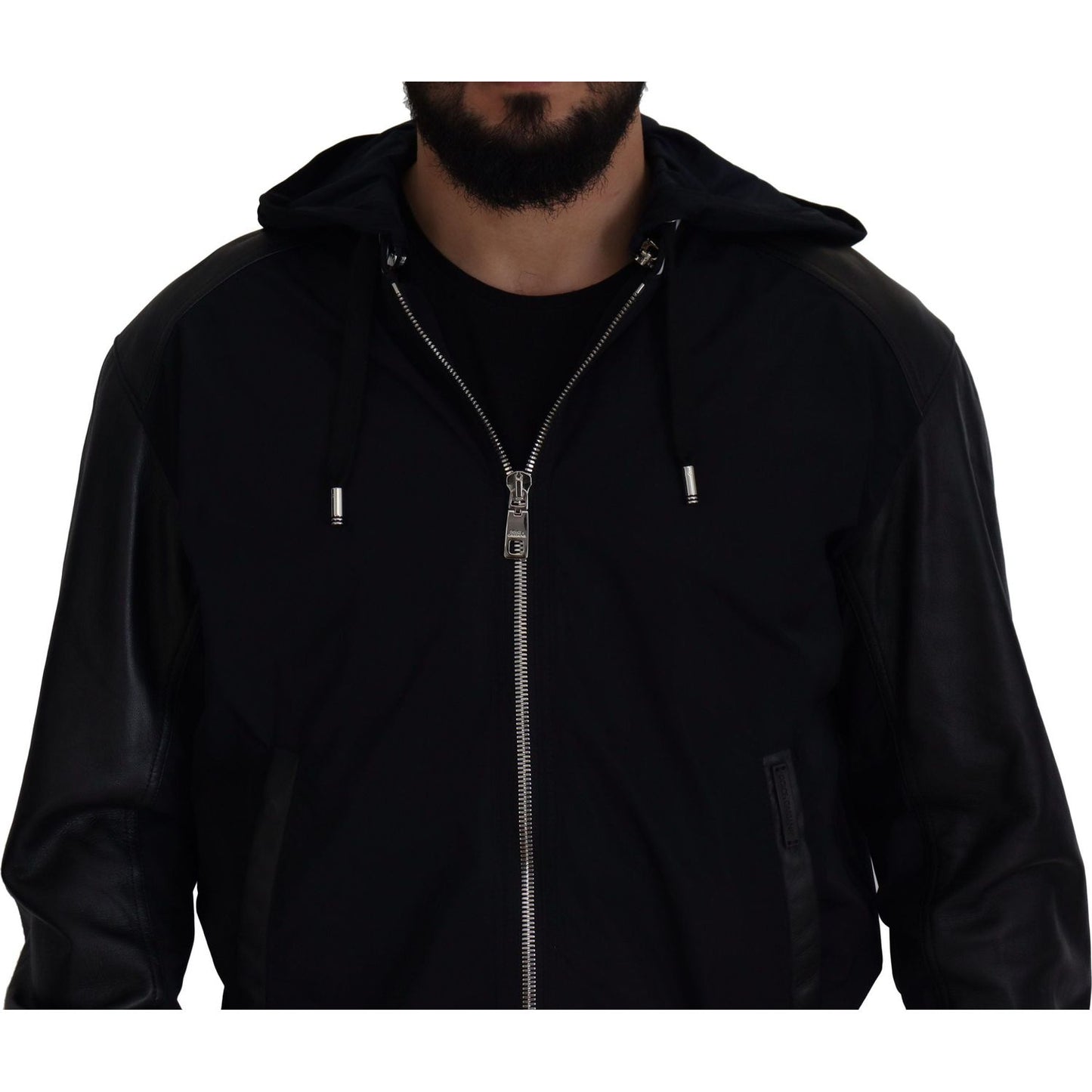 Dolce & Gabbana Black Polyester Hooded Blouson Coat Jacket JKT3339- 50