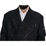Dolce & Gabbana Black Wool Double Breasted Coat Men Jacket JKT3342- 52