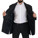 Dolce & Gabbana Black Wool Double Breasted Coat Men Jacket JKT3342- 52