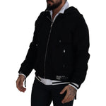 Dolce & Gabbana Black Polyester Hooded Full Zip Jacket JKT3353- 54