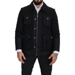 Dolce & Gabbana Black Wool Collared Full Zip Jacket JKT3356- 52