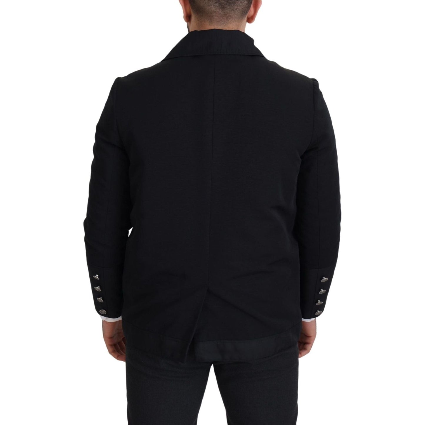 Dolce & Gabbana Black Wool Collared Full Zip Jacket JKT3356- 52