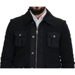 Dolce & Gabbana Black Wool Collared Full Zip Jacket JKT3356- 52