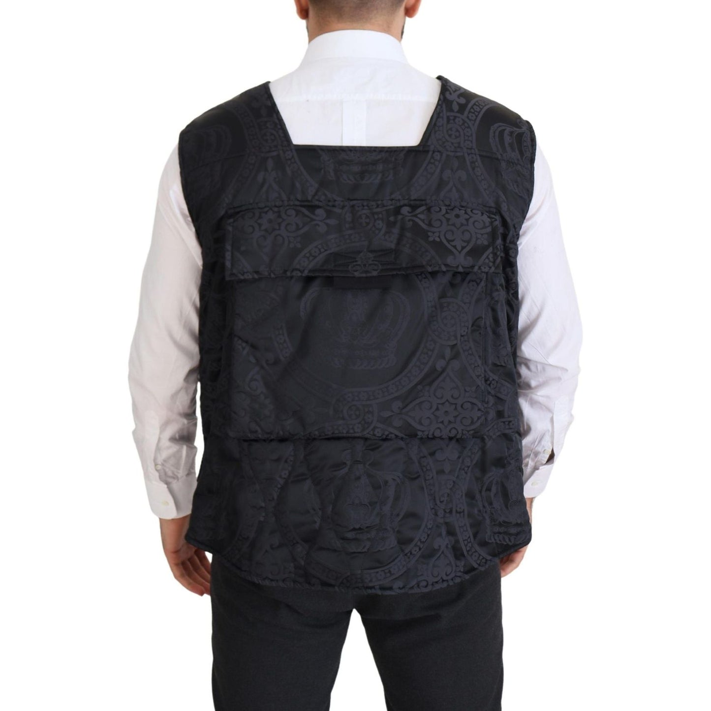 Dolce & Gabbana Black Nylon Full Zip Sleeveless Jacket JKT3361- 50