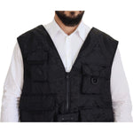 Dolce & Gabbana Black Nylon Full Zip Sleeveless Jacket JKT3361- 50