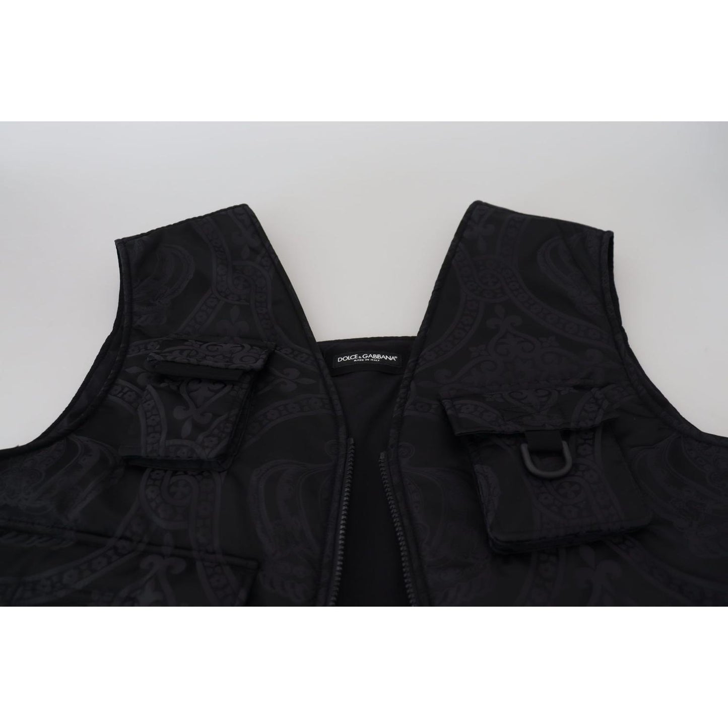Dolce & Gabbana Black Nylon Full Zip Sleeveless Jacket JKT3361- 50