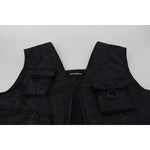 Dolce & Gabbana Black Nylon Full Zip Sleeveless Jacket JKT3361- 50