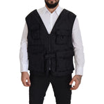 Dolce & Gabbana Black Nylon Full Zip Sleeveless Jacket JKT3361- 50