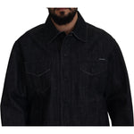 Dolce & Gabbana Black Cotton Full Button Denim Jacket JKT3364- 50