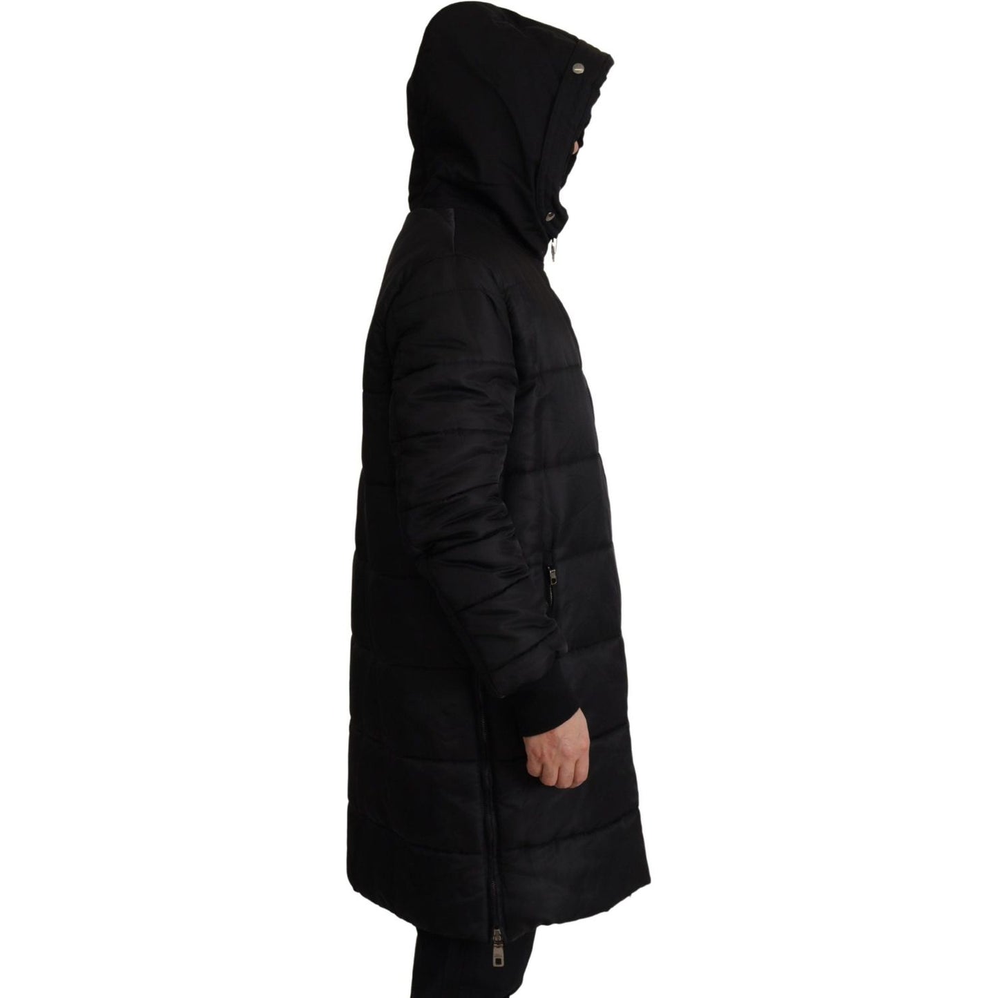 Dolce & Gabbana Black Nylon Hooded Parka Coat Winter Jacket JKT3369- 46