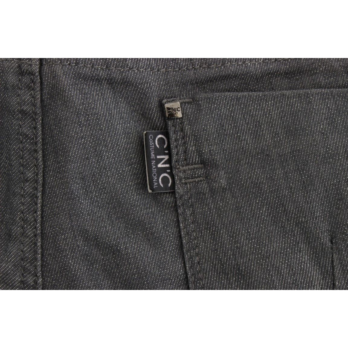 Costume National Gray Cotton Blend Slim Fit Jeans SIG30113-1