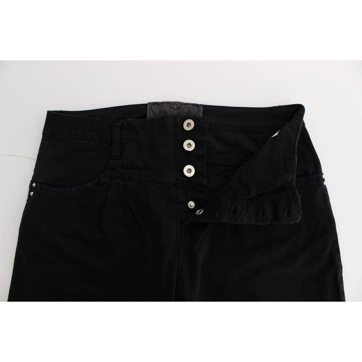 Costume National Black Cotton Slim Fit Cropped Jeans SIG30119-3