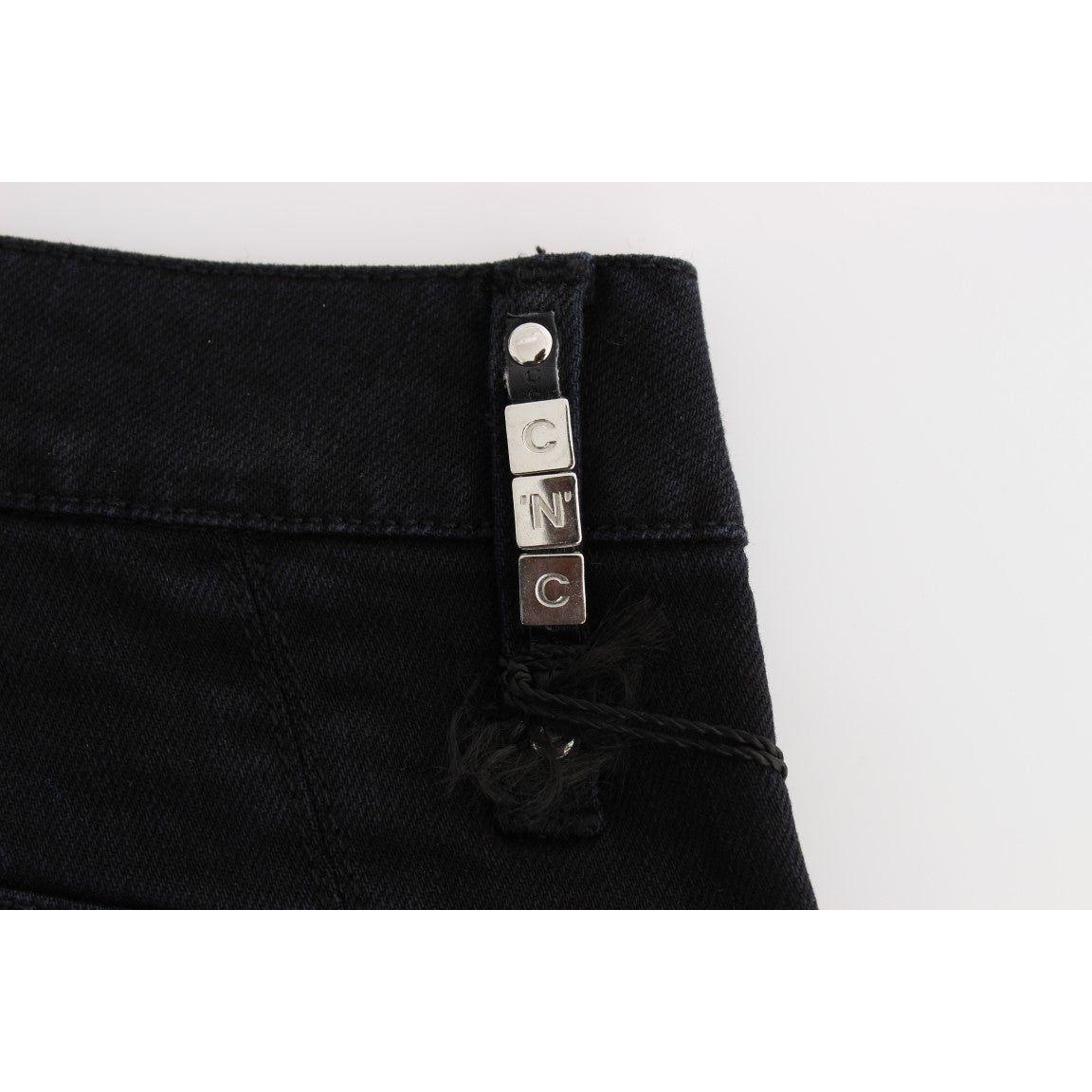Costume National Black Cotton Slim Fit Cropped Jeans SIG30119-3