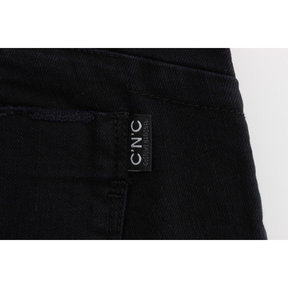 Costume National Black Cotton Slim Fit Cropped Jeans SIG30119-3